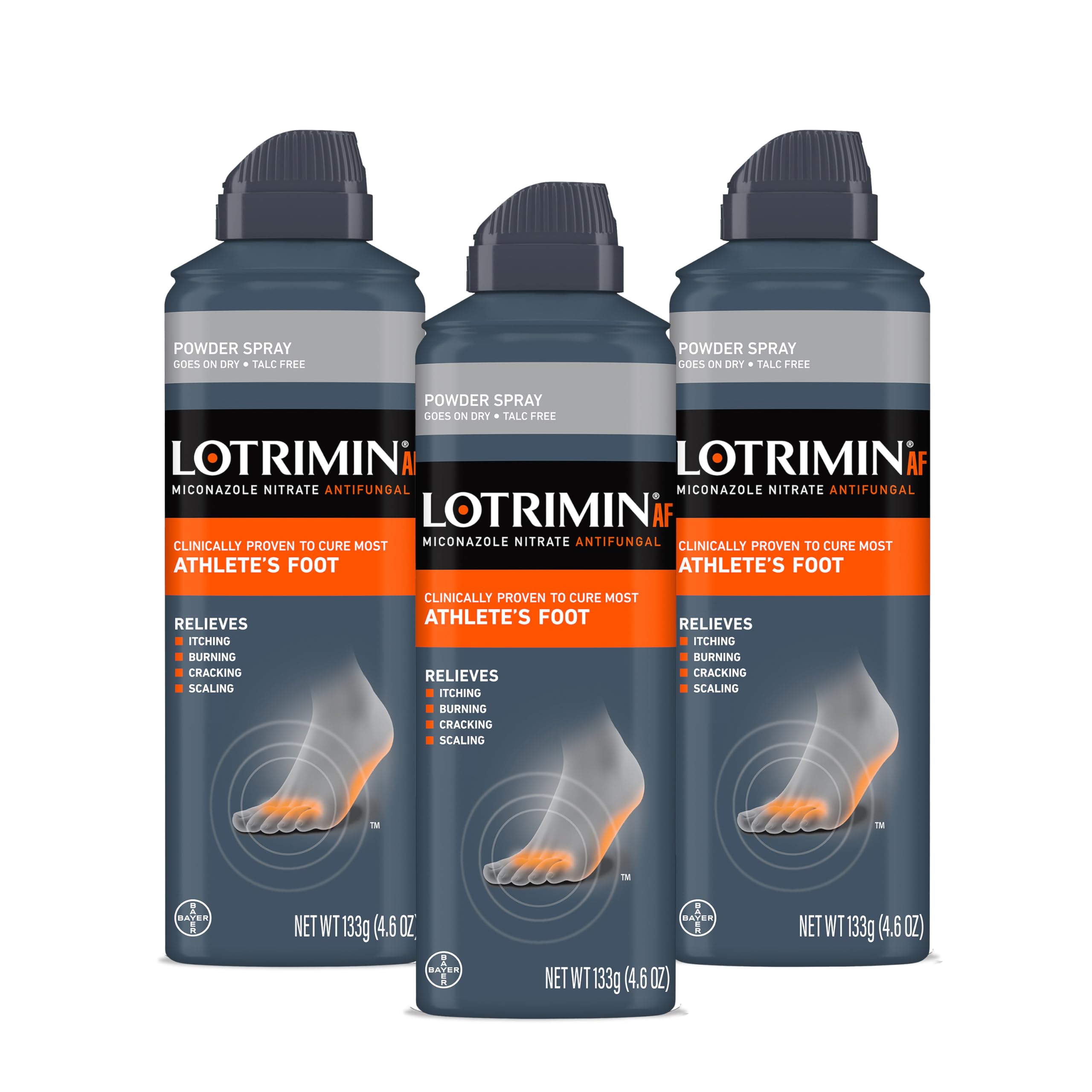 Lotrimin AF athlete's foot powder spray bottle on display