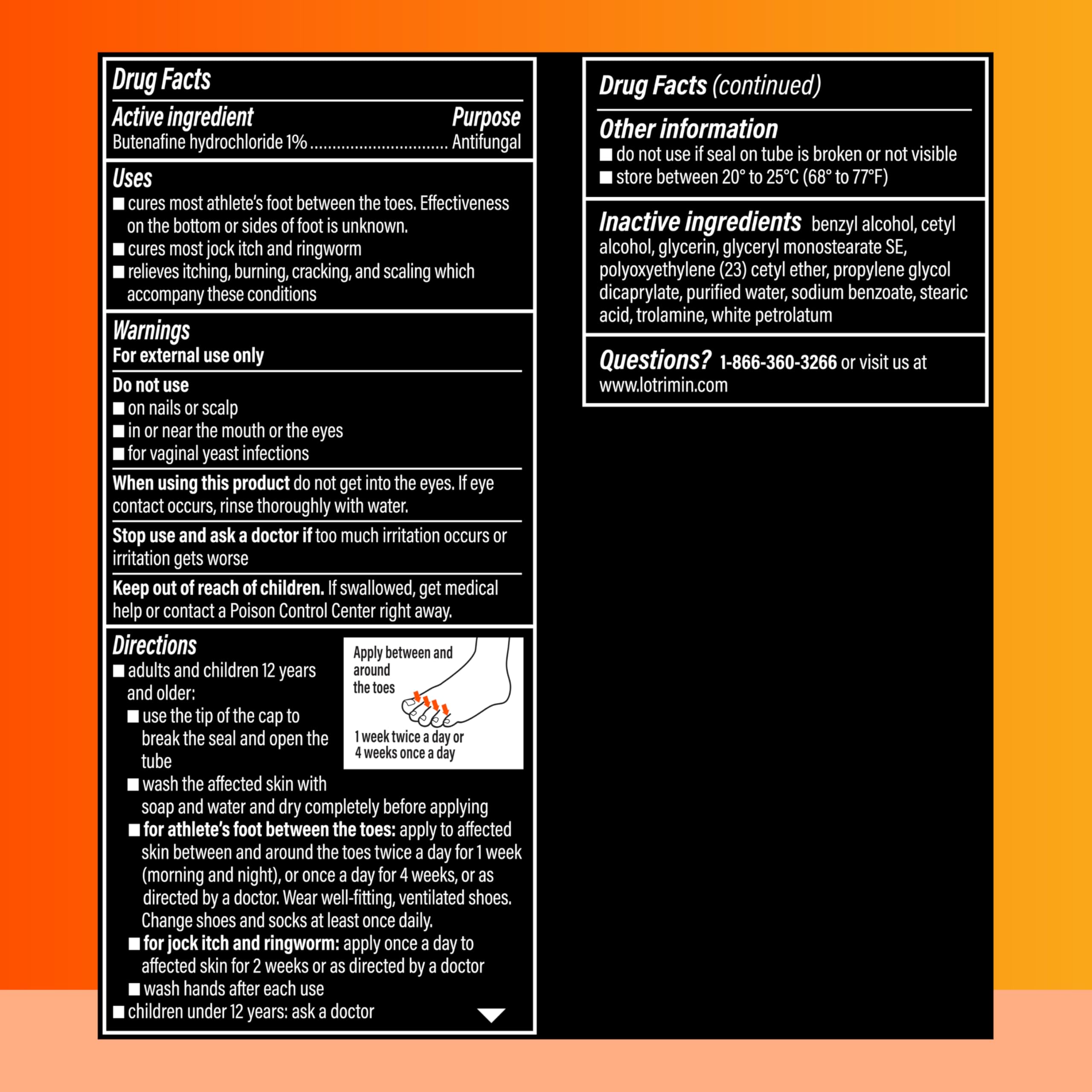 Foot care antifungal cream for athletes