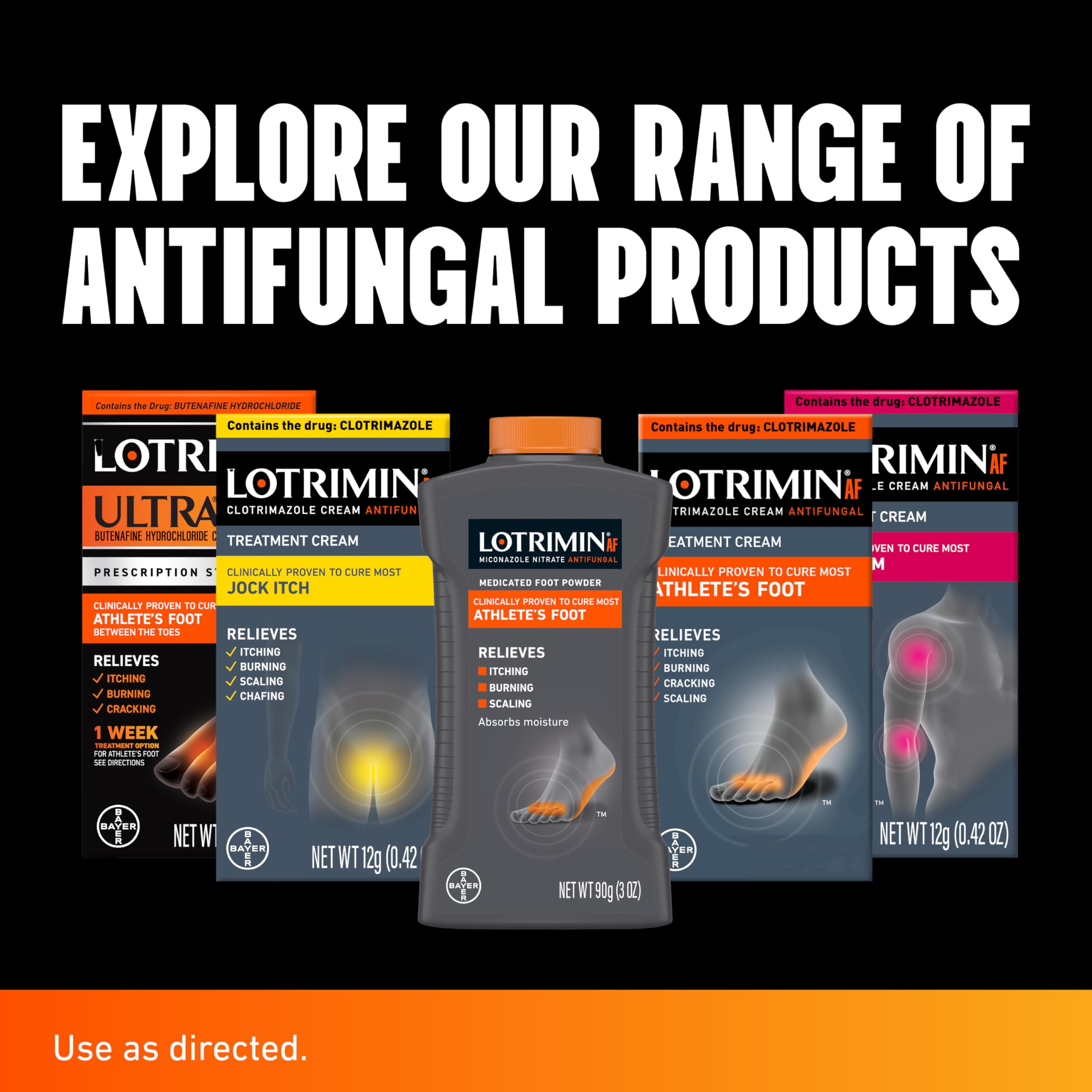 Fungal infection treatment for feet label