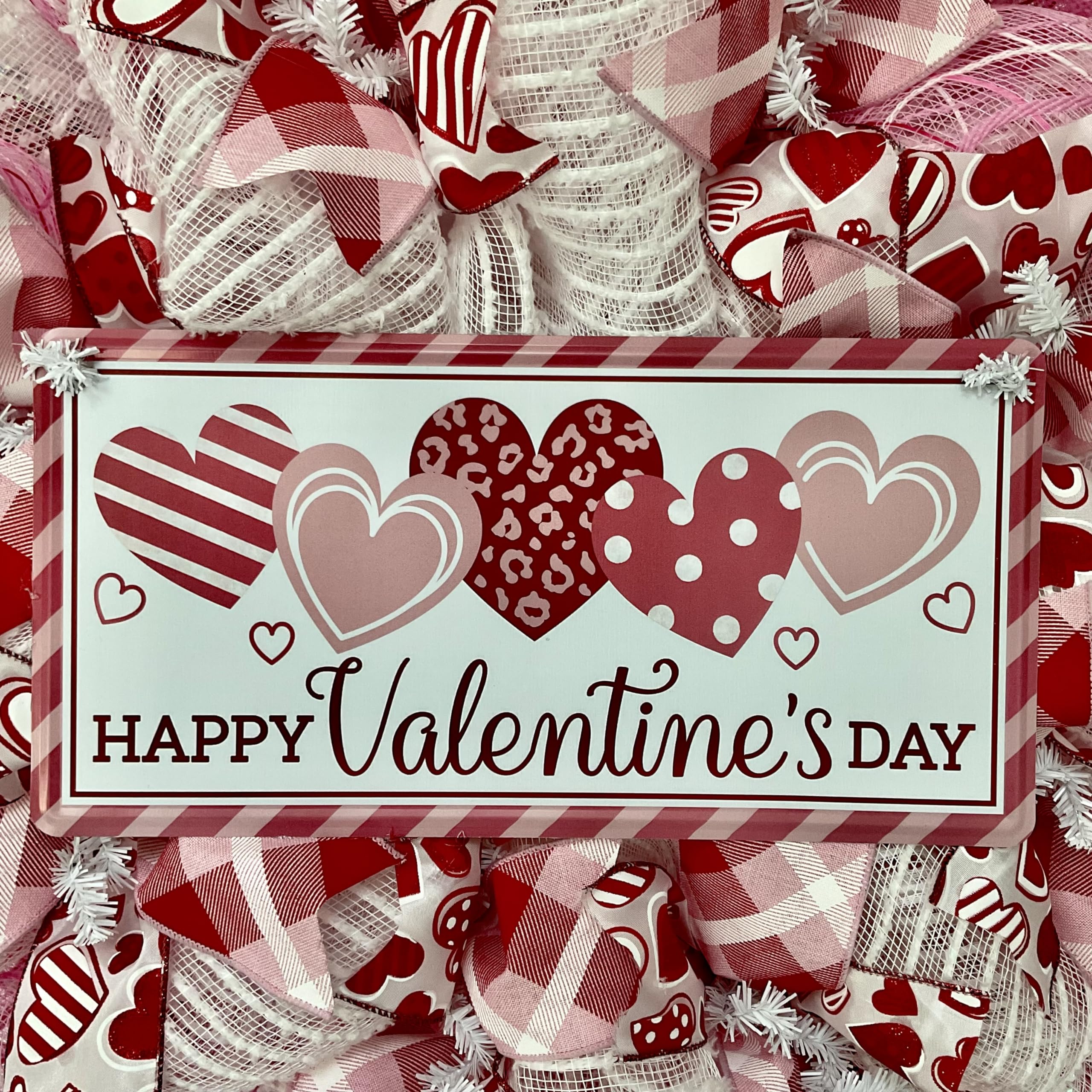 24 inch luxury handmade valentines day deco mesh wreath close up