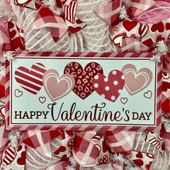 24 inch luxury handmade valentines day deco mesh wreath close up