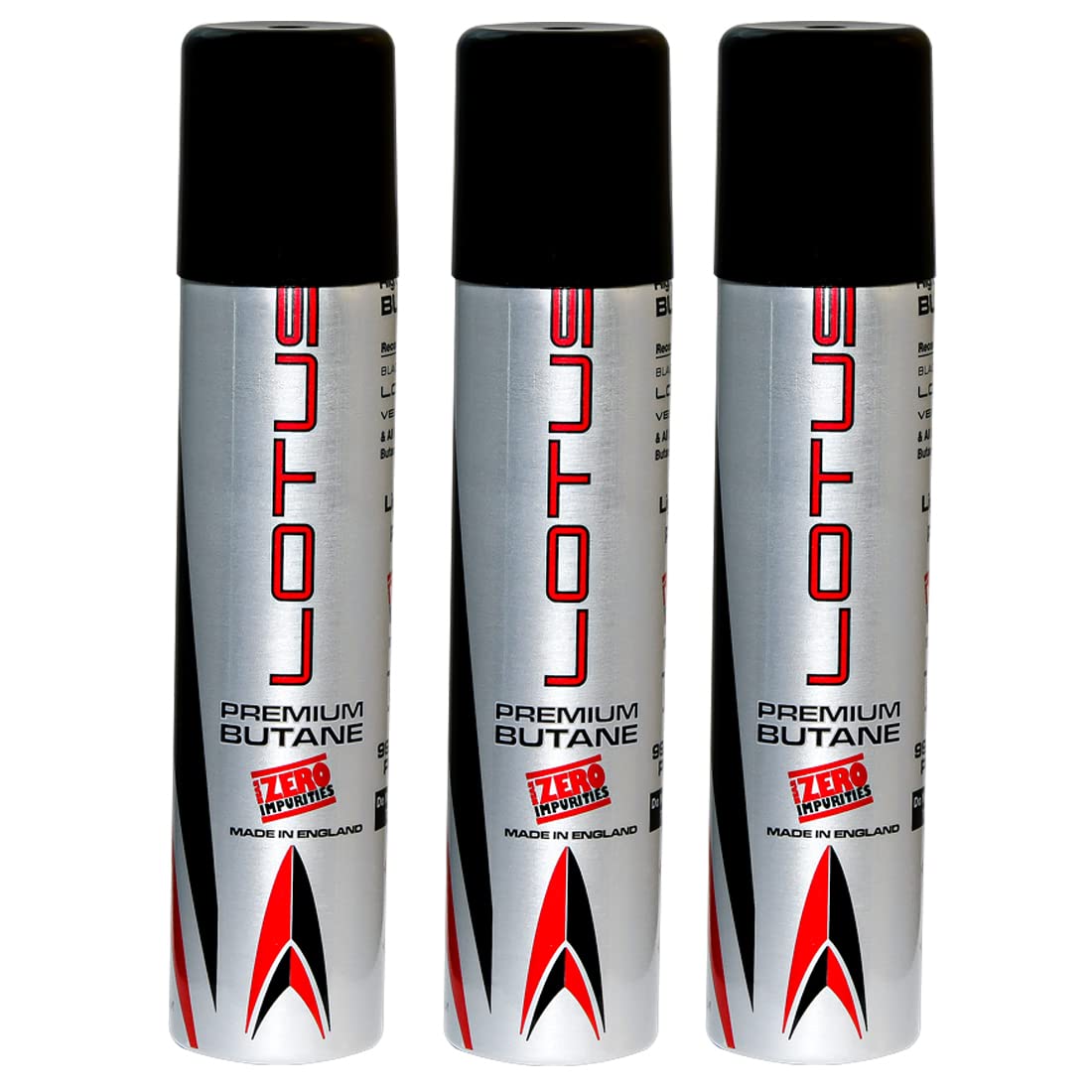Lotus 99.99% Pure 90 ml Butane Lighter Fuel Refill 3 Pack canisters