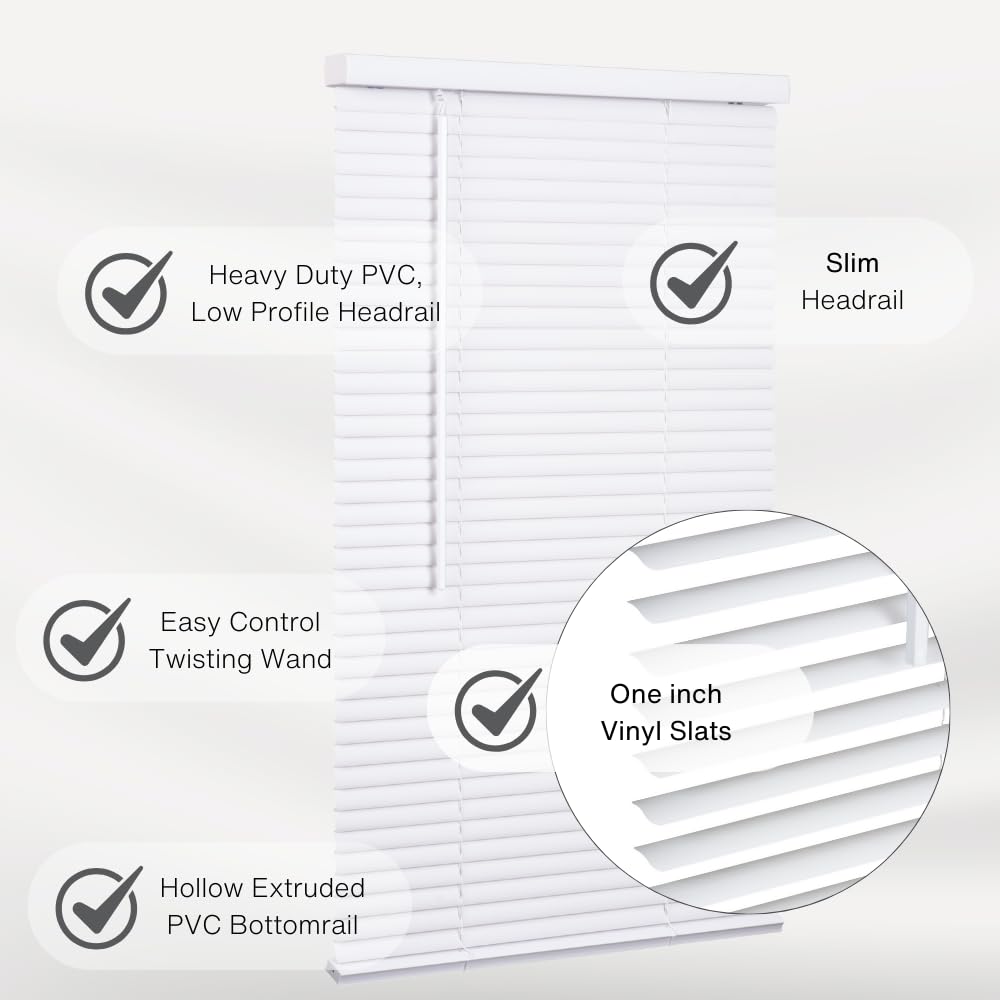 LOTUS & WINDOWARE white 48x48 cordless blind with vinyl slats