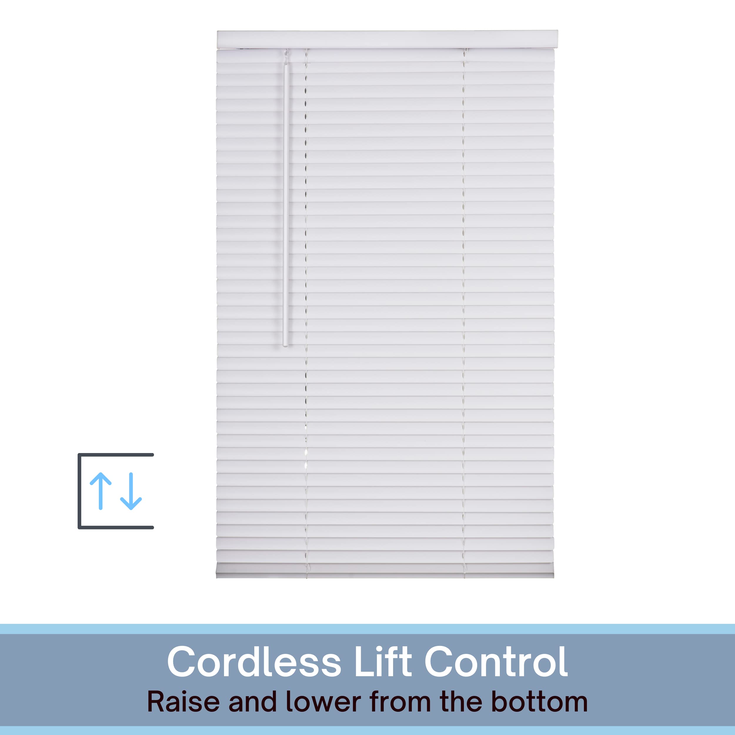 Inside-outside mounting option for LOTUS & WINDOWARE cordless mini blind