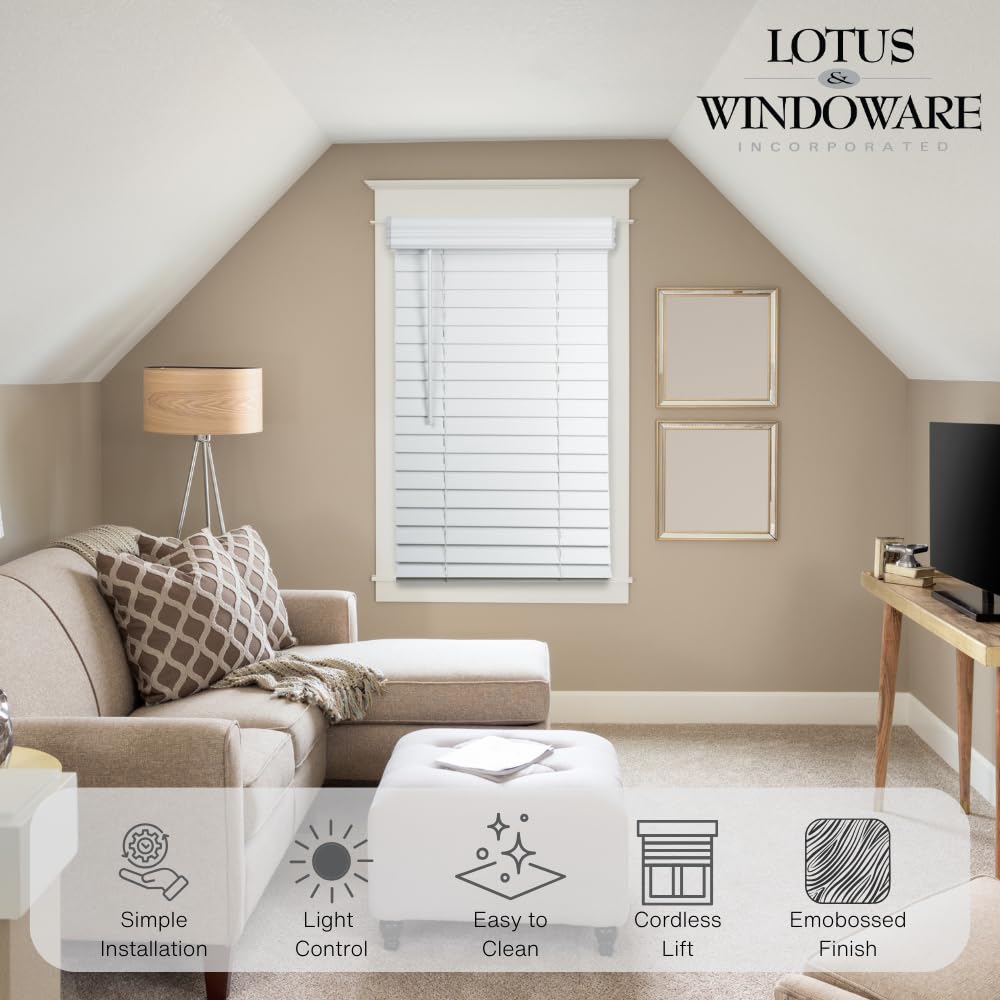 3 1/4 inch crown valance on Lotus Windoware faux wood blind