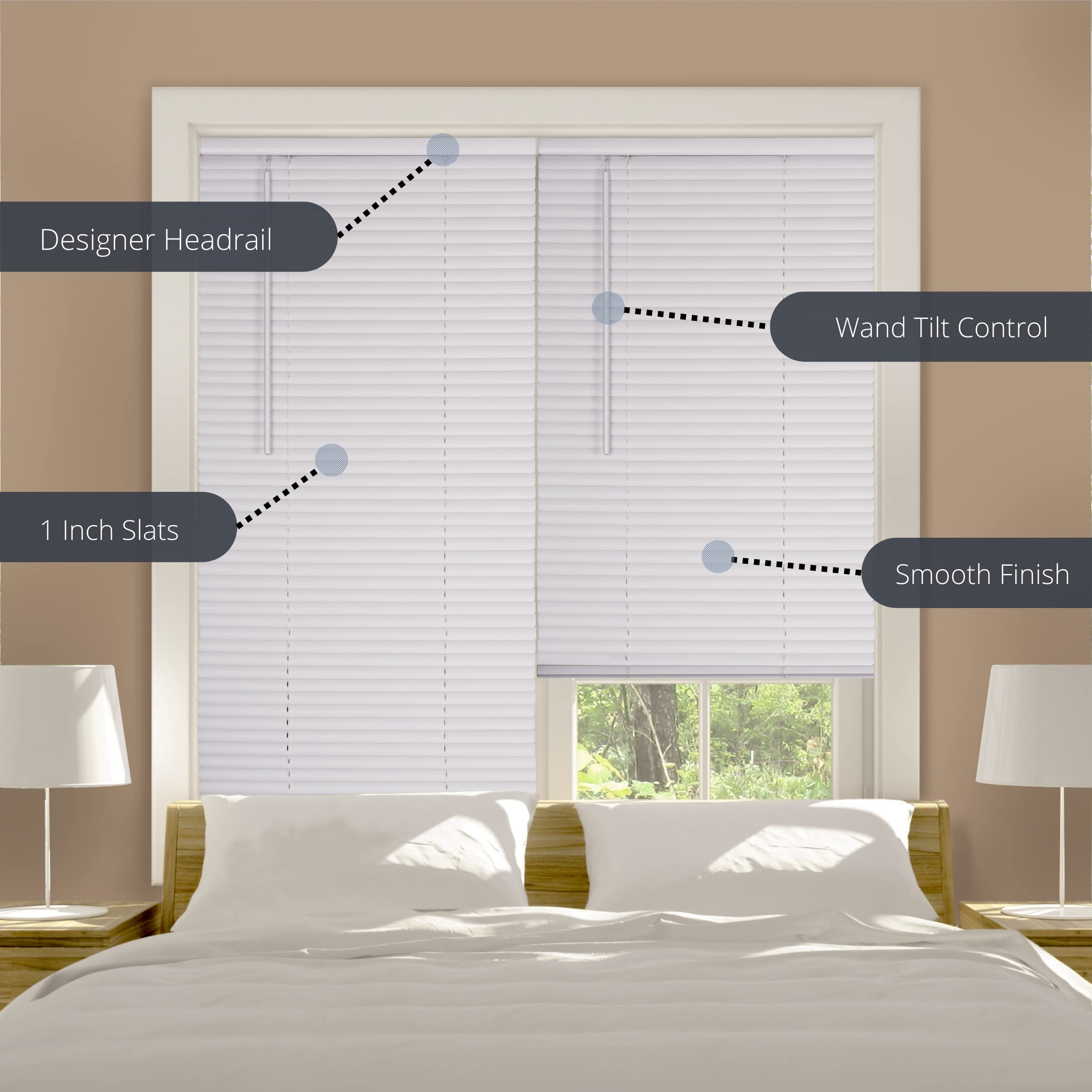 Light filtering PVC slats blinds for privacy