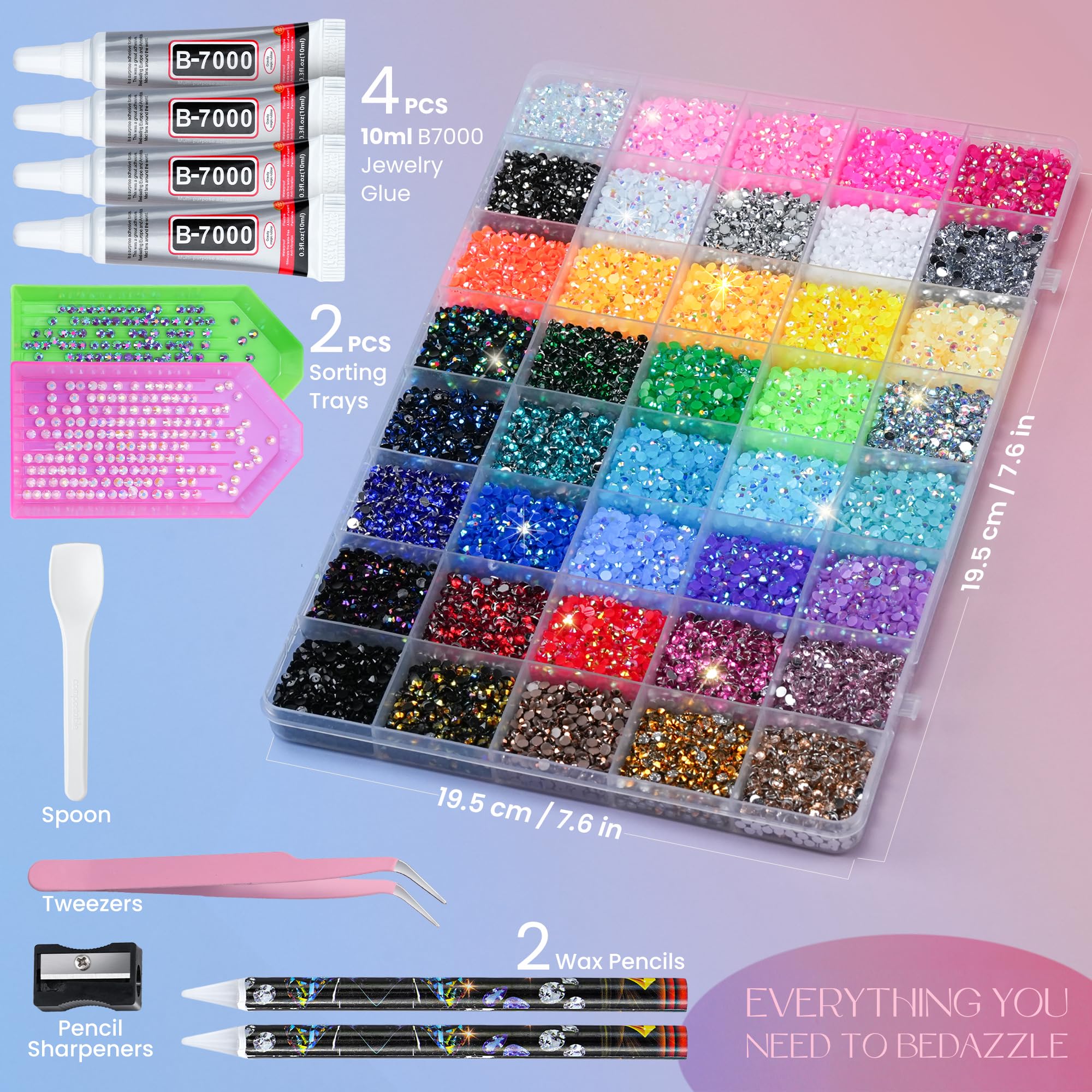 Pickup pen and tools included with Lotwow bedazzling kit