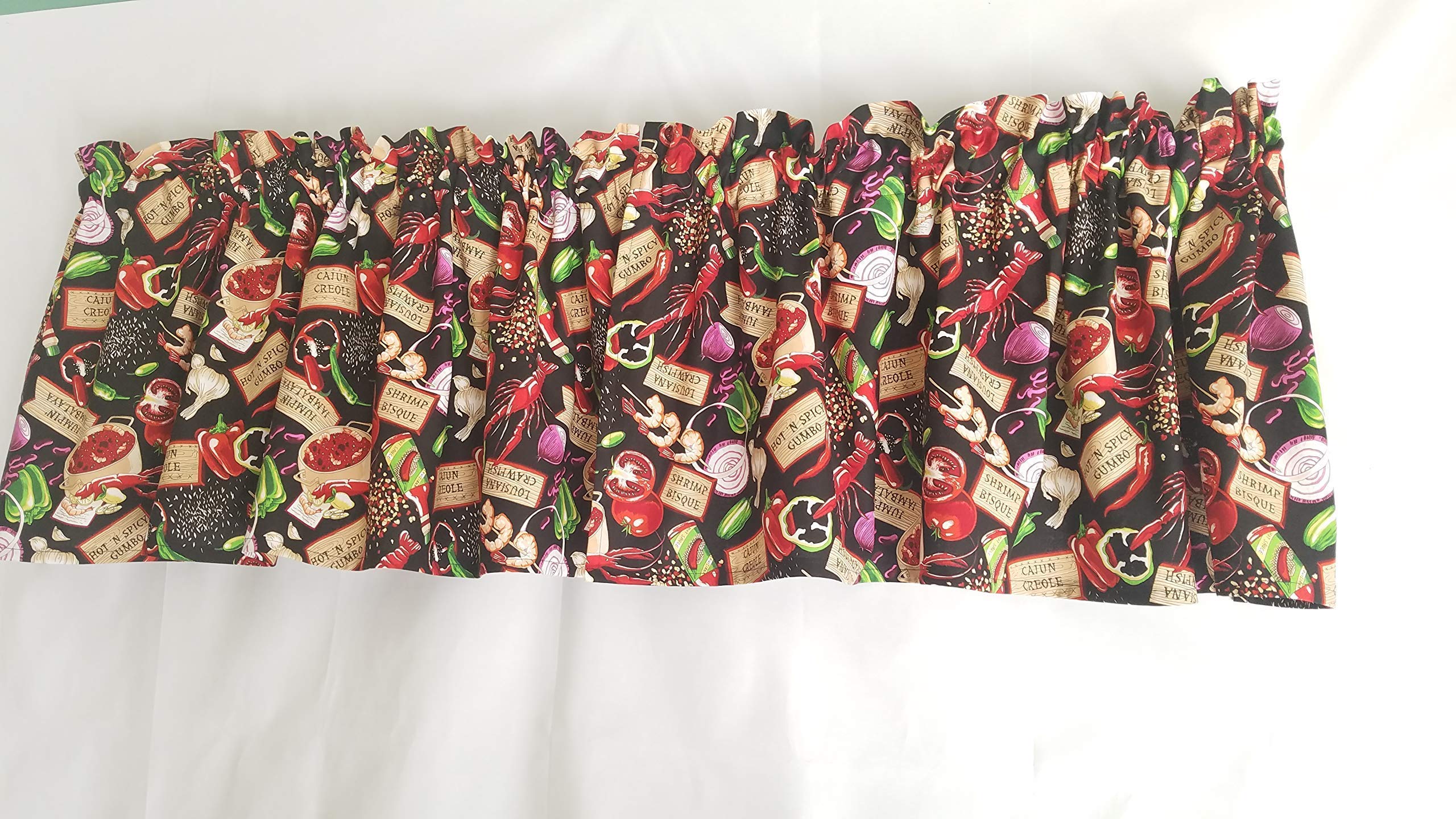 Cajun Creole elements on cotton curtain