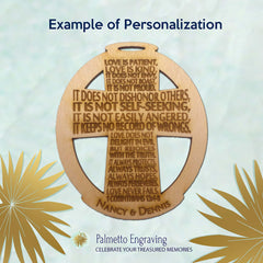 Personalized cross ornament for Christmas gifts