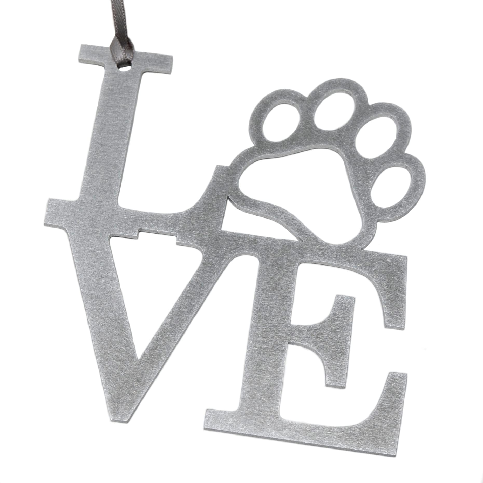 Love Paw Metal Ornament 4x3.6 inch aluminum dog lover gift