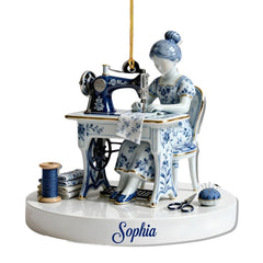 Love Sewing personalized 1-layer acrylic ornament with customizable artwork