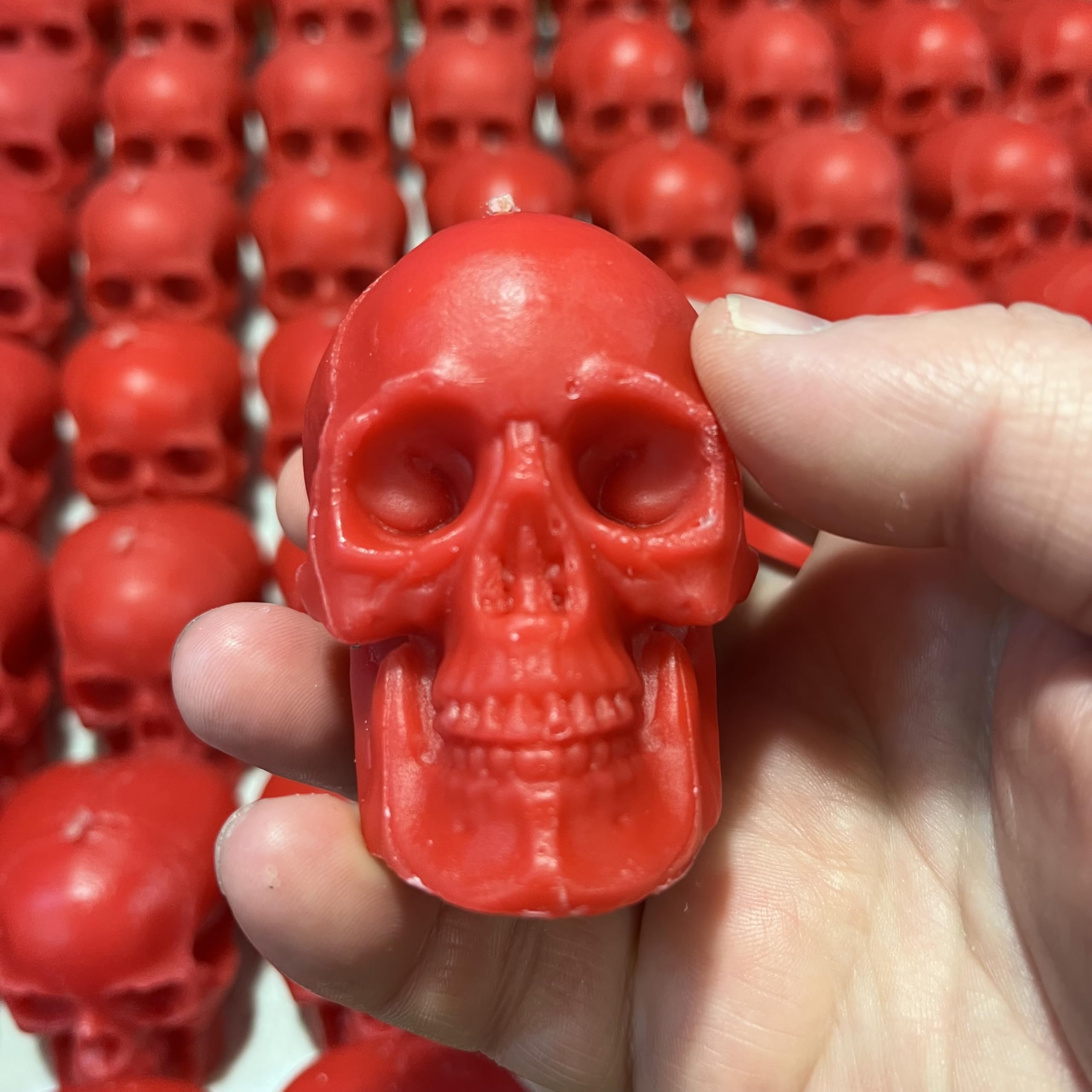 Love spell red skull candles for rituals