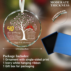 Love Tree Birds Bible Verse ornament in premium glass