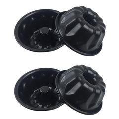 LoveDeal mini fluted cake pan 4 inch black top view