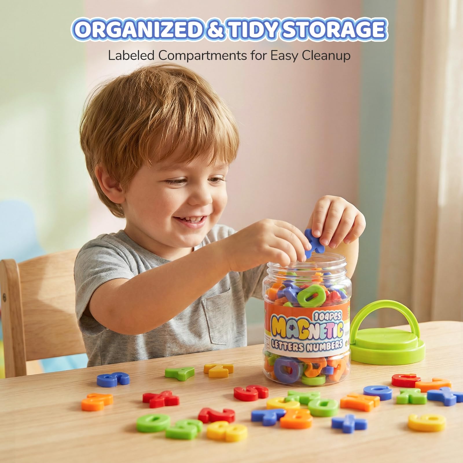 Uppercase letters approximately 1.3 inches tall with magnets embedded in back