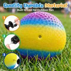 Non-slip waffle texture surface on playground ball for grip