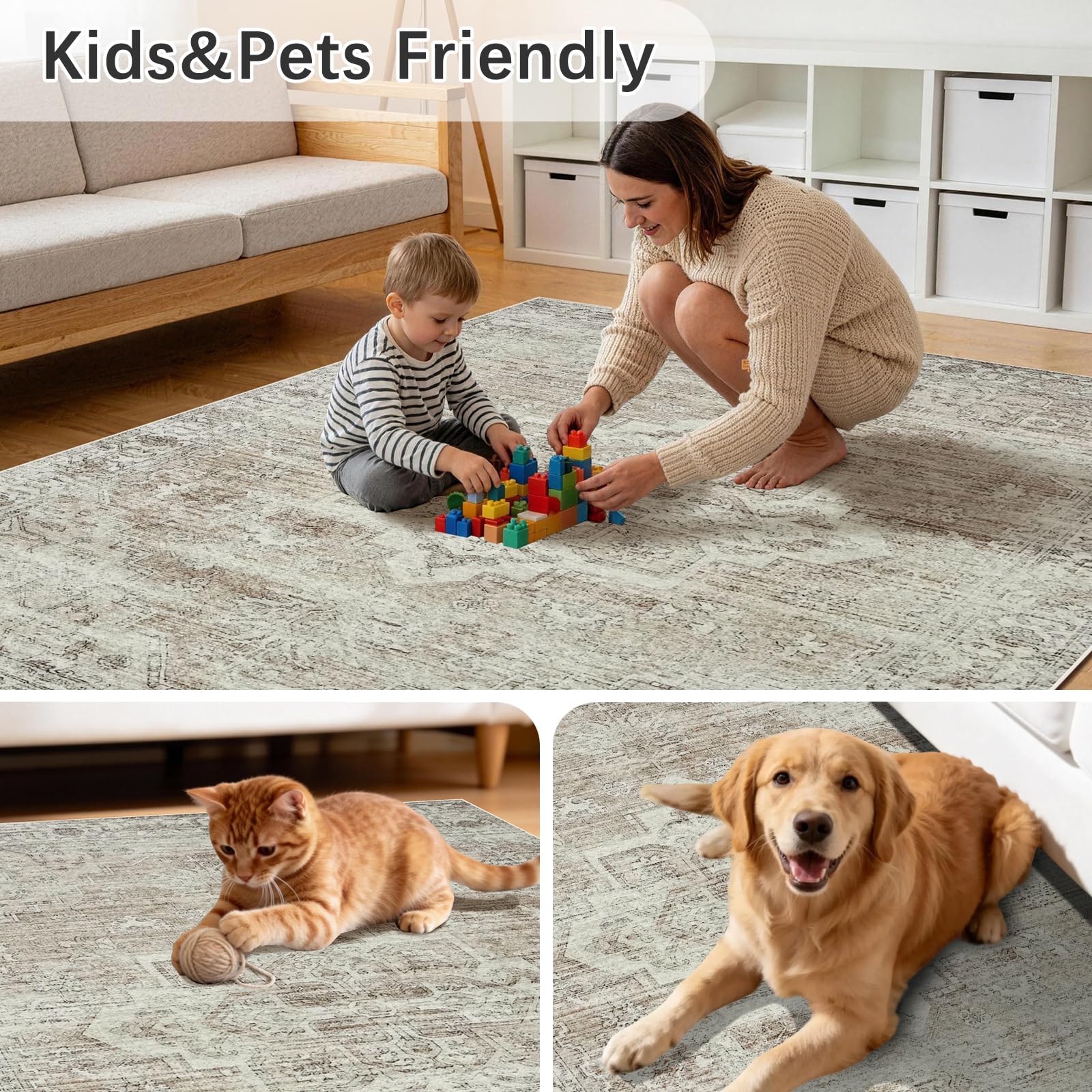machine washable rug with non slip backing