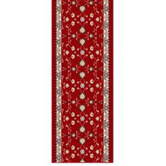 Ottomanson Mahal Red long hallway rug suitable for apartments