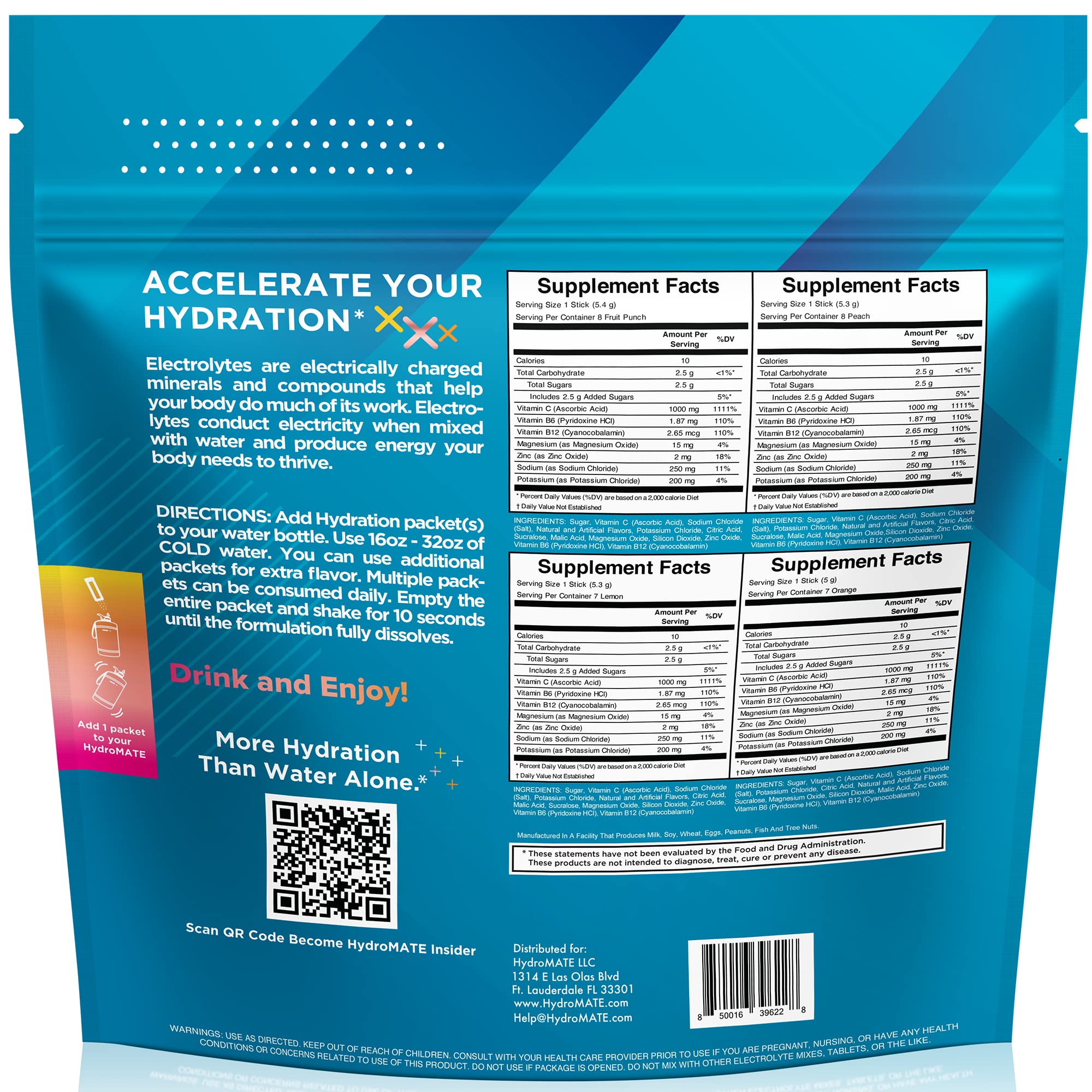Electrolyte powder with minerals vitamin C sodium potassium magnesium