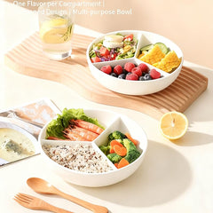 Loymokinar ceramic plate with 3 compartments for portion control