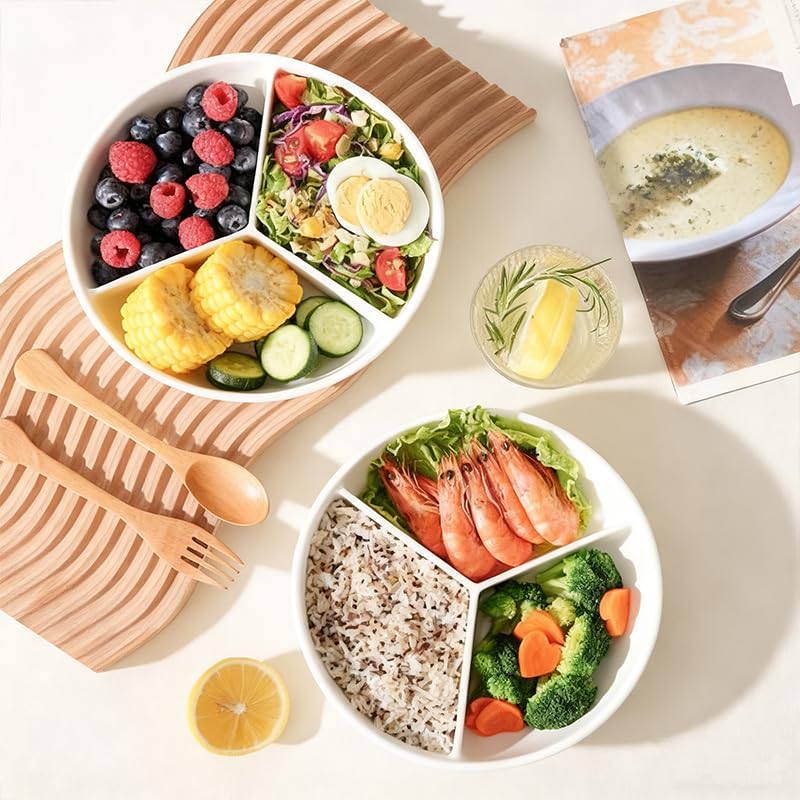 Loymokinar plate for cereal with divided sections