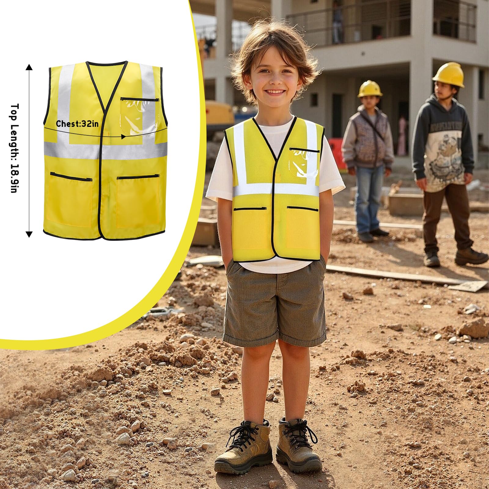 Construction worker vest component in LOYO kids dress up set