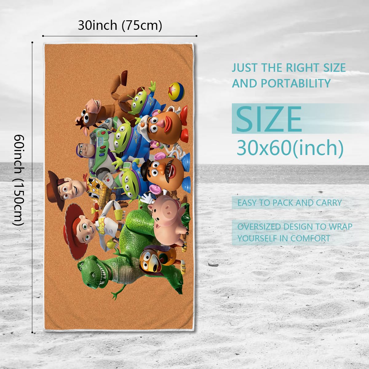 Kids design towel featuring Woody and Buzz Lightyear