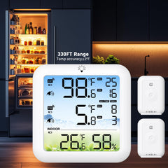 Dual-probe monitor showing temperatures from two sensors