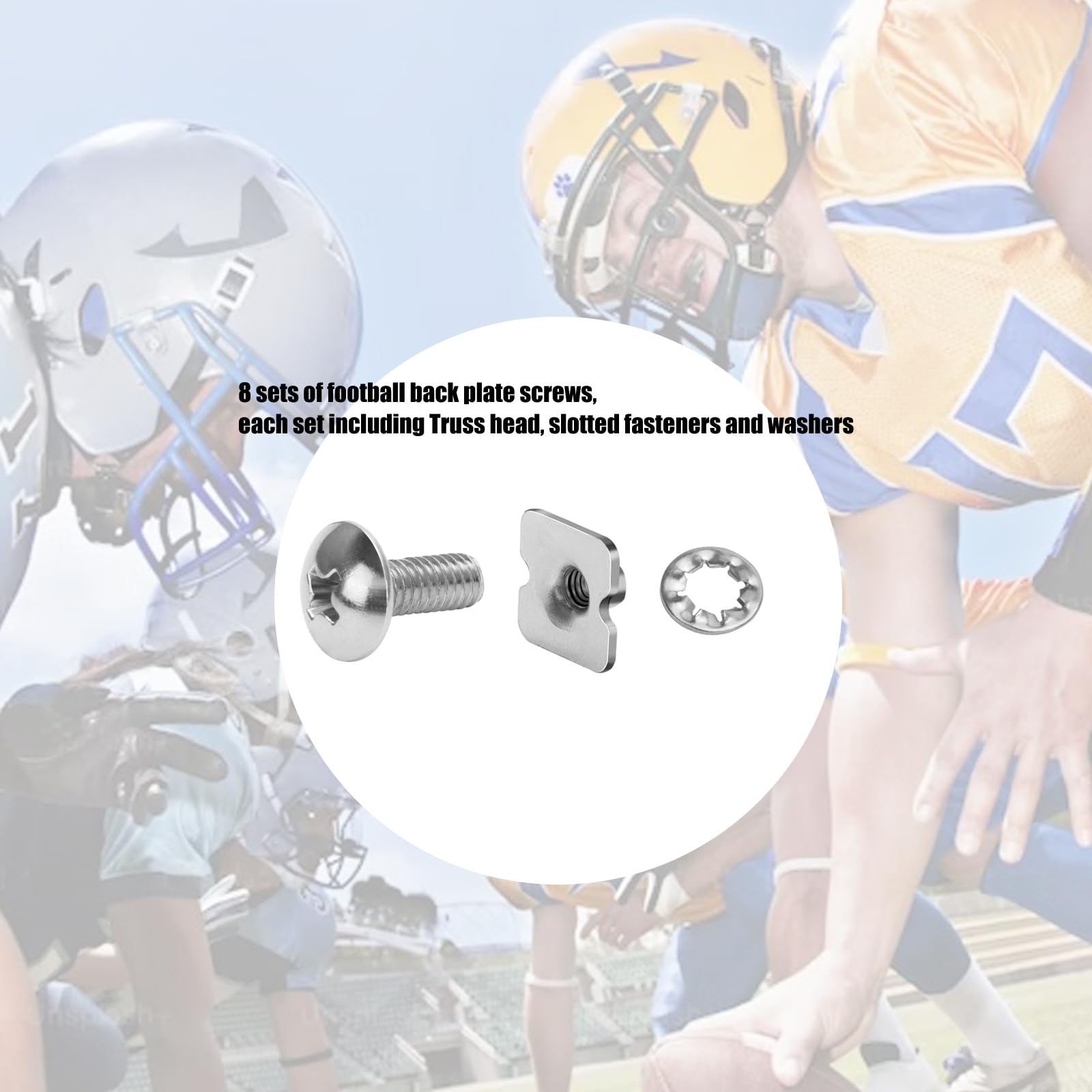Back plate screws set with truss head fasteners and washers