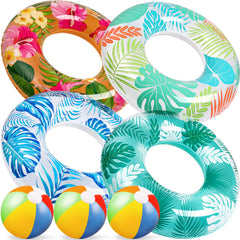 Luau pool floats 7-pack with inflatable rings