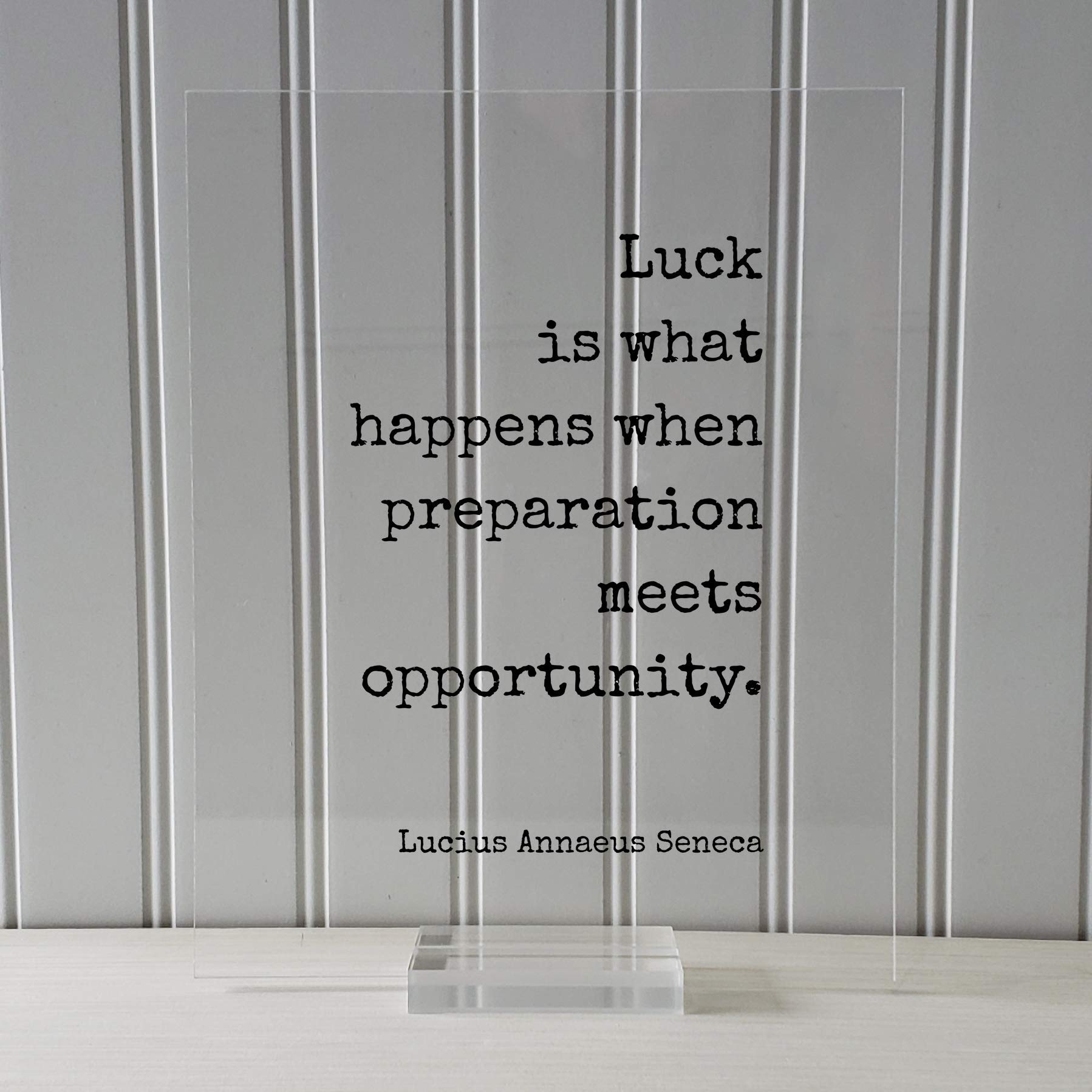 Lucius Annaeus Seneca Floating Quote framed in black or white