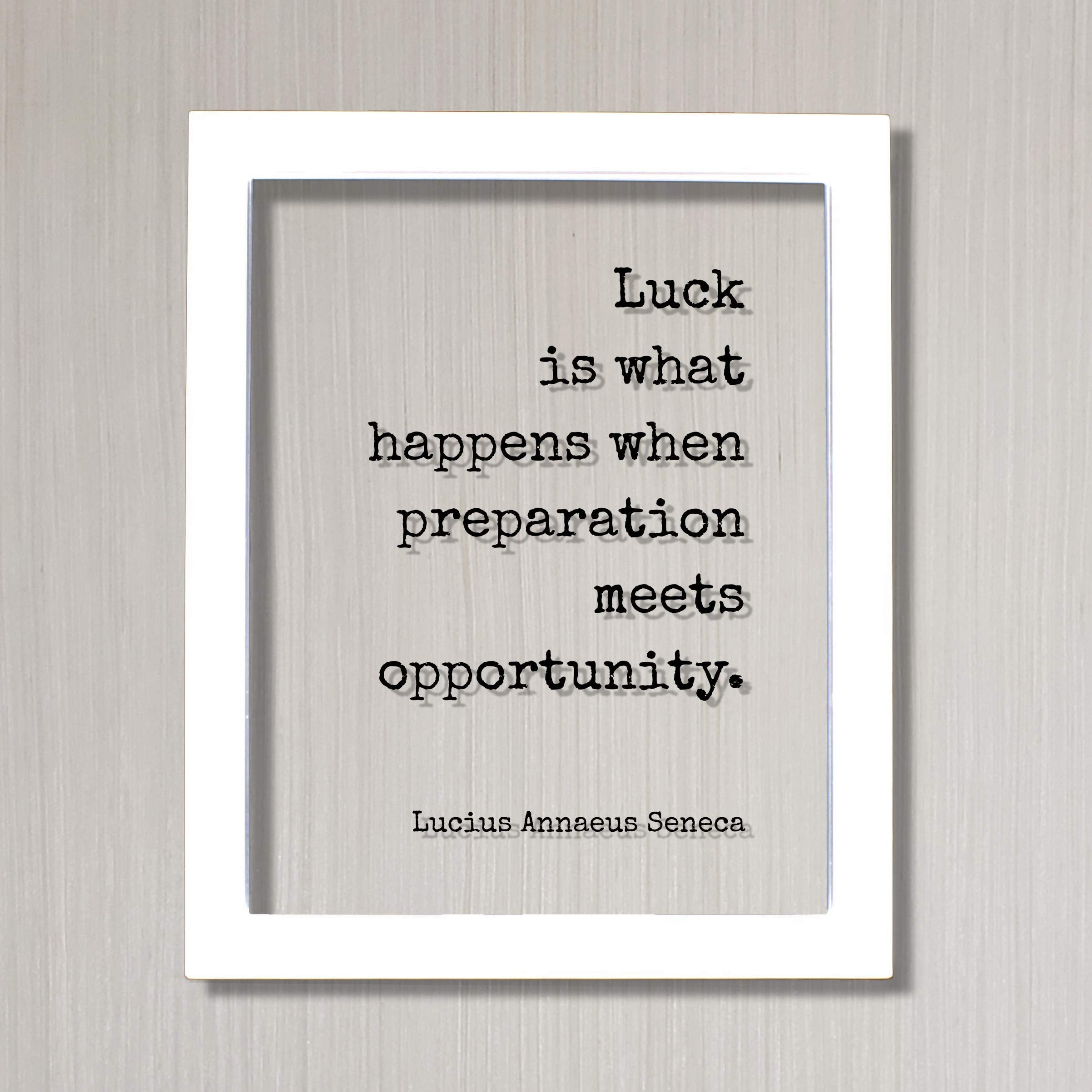 Floating Quote clear acrylic display with table-top stand option