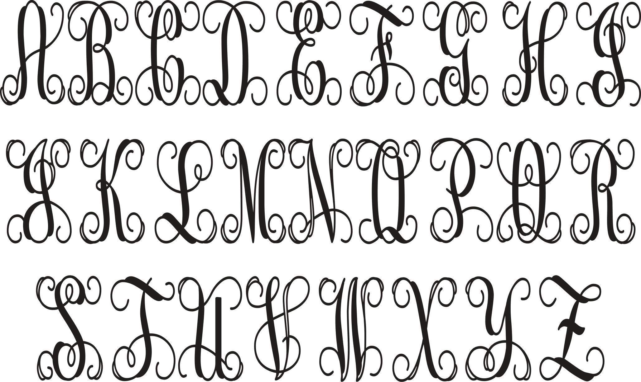 3 letter monogram die cut decal by Lucylews