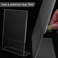 Clear acrylic sign holder with side insertion opening