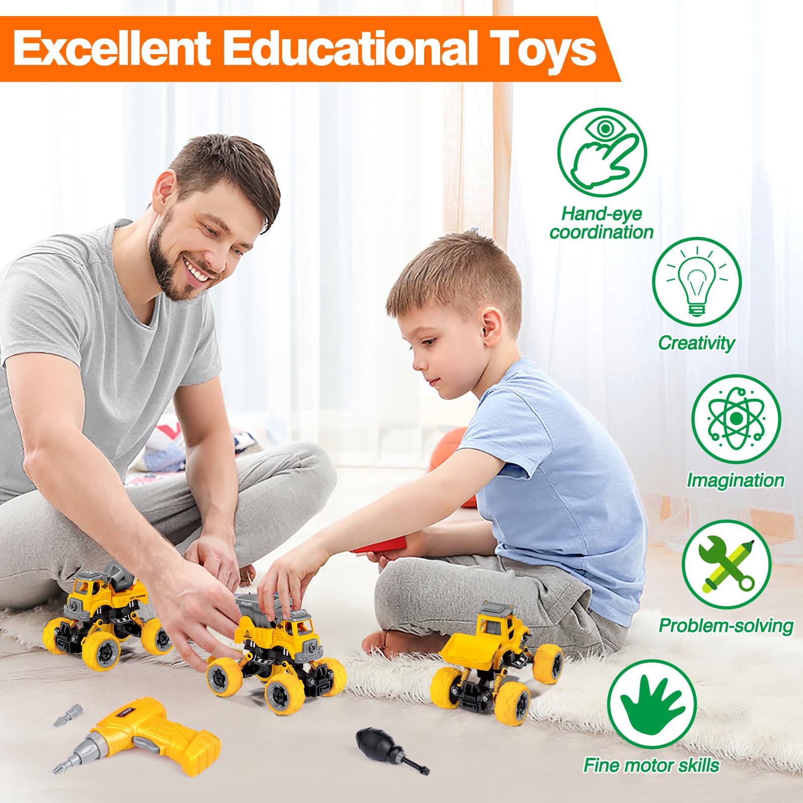 Non-toxic ABS plastic construction toys for safe play