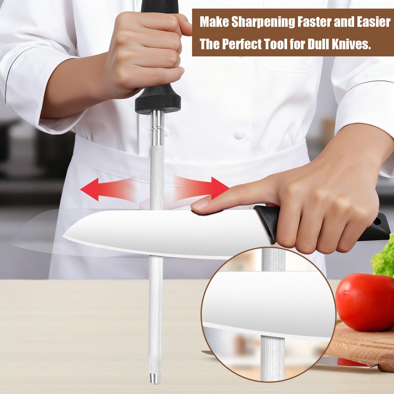 Luffexx honing rod designed for chefs and home cooks 12 inch