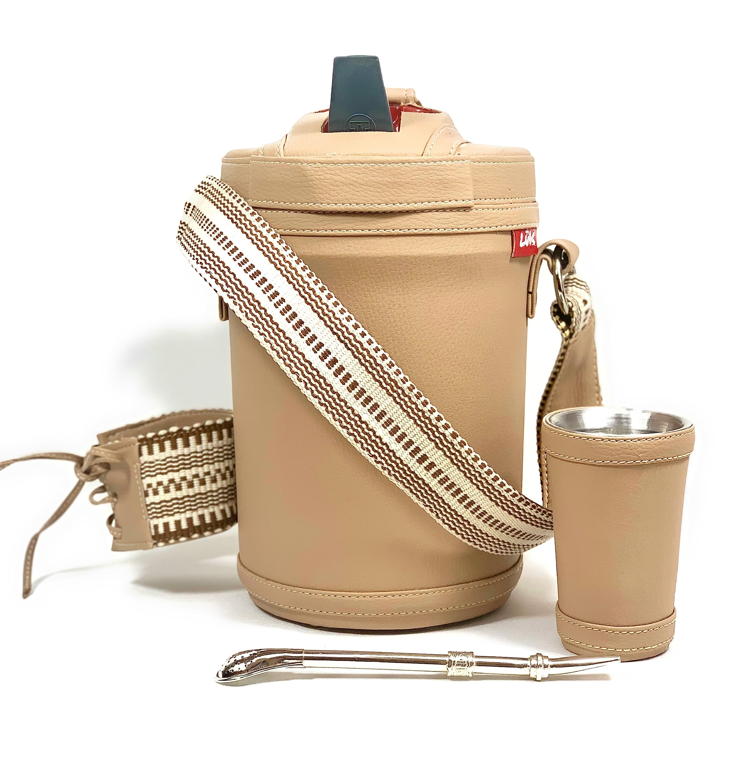 Guampa mate 140 ml forrada en cuero ecológico Premium