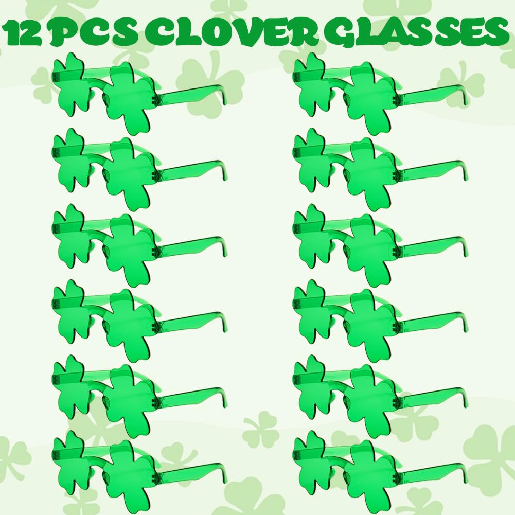 Green four leaf clover design sunglasses
