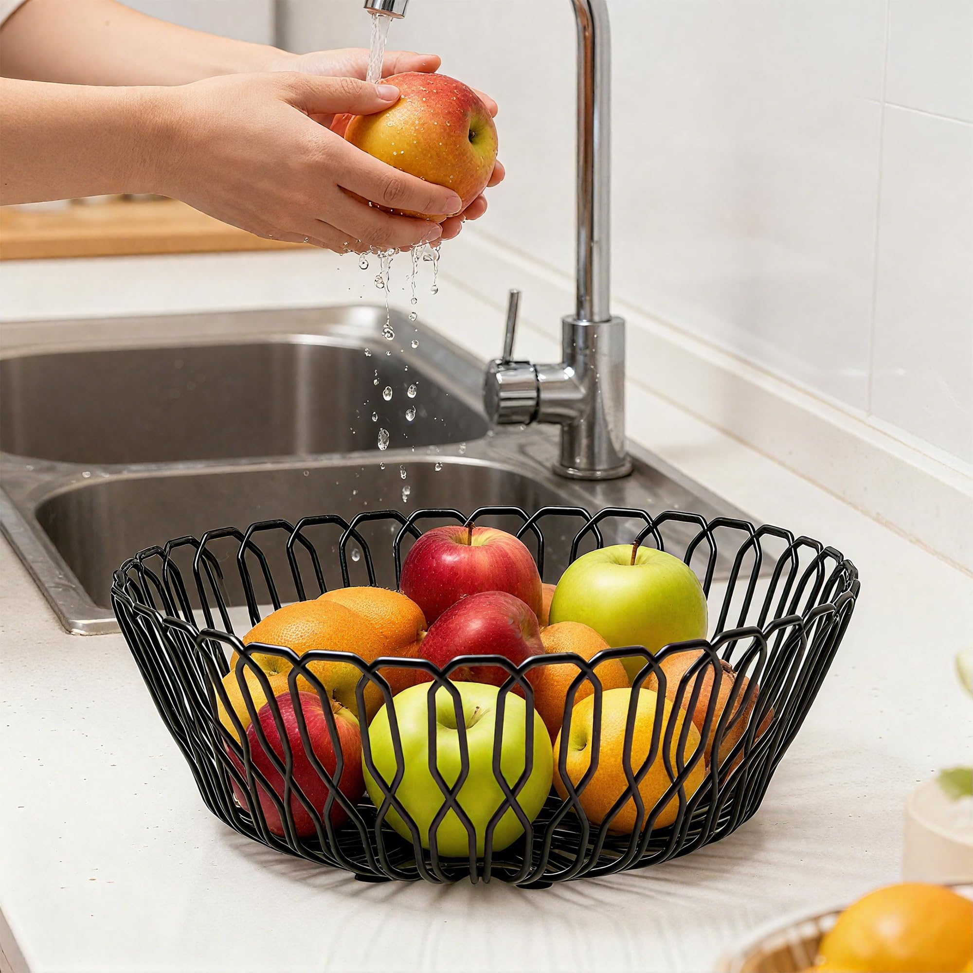 LULARINE metal basket fruit bowl for home decor