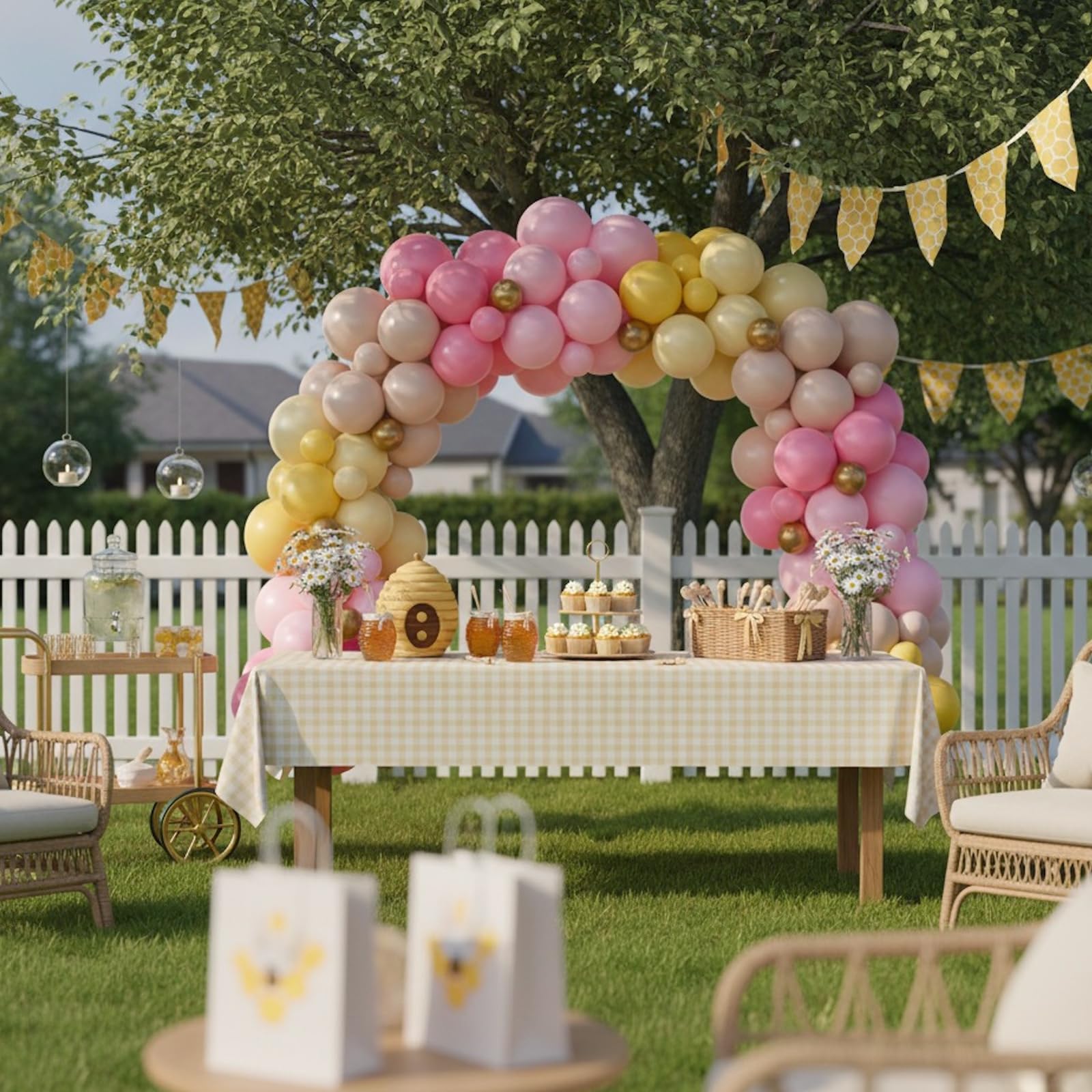 Cartoon bee bear theme party decoration by Lumazoa
