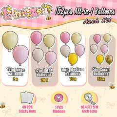 Pastel pink yellow balloons sizes 5 10 12 18 inches