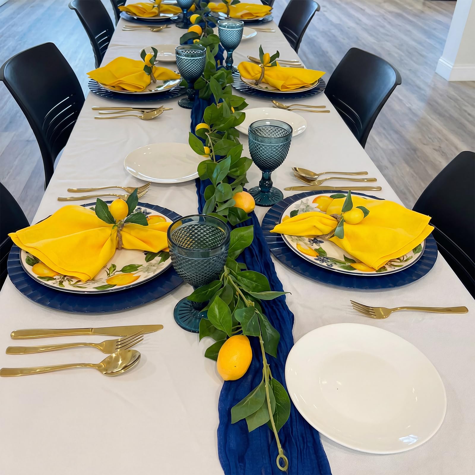 Italian lemons garland by Lumina Garden for Mediterranean table decor