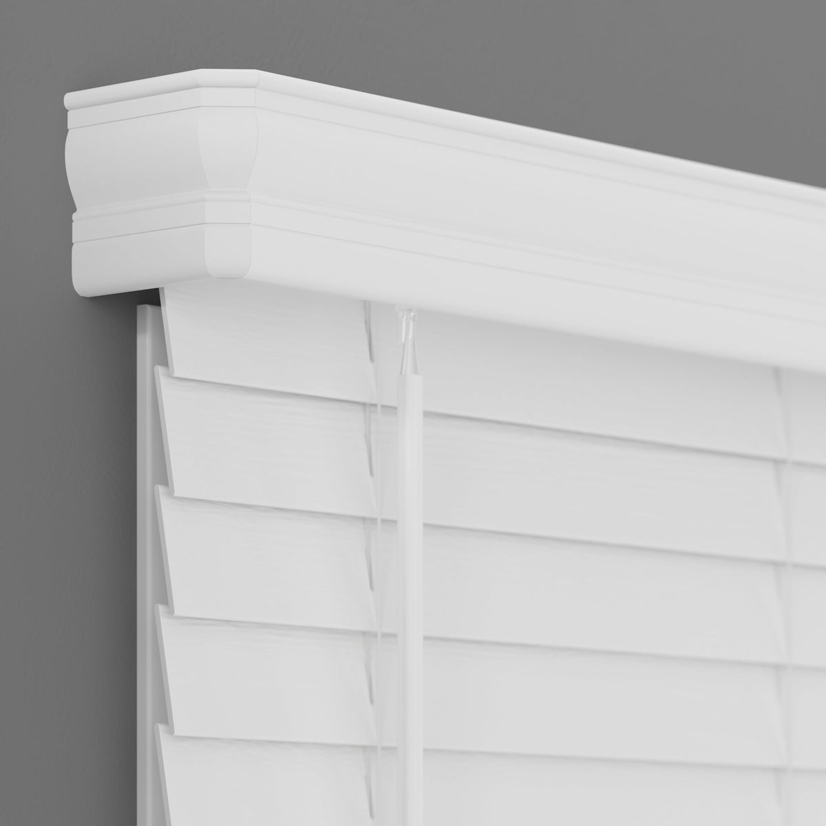 Lumino 2 cordless faux wood blinds white inside mount