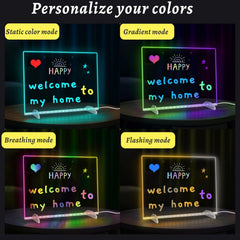 Close up of writing area on LED Drawing Board with Colors
