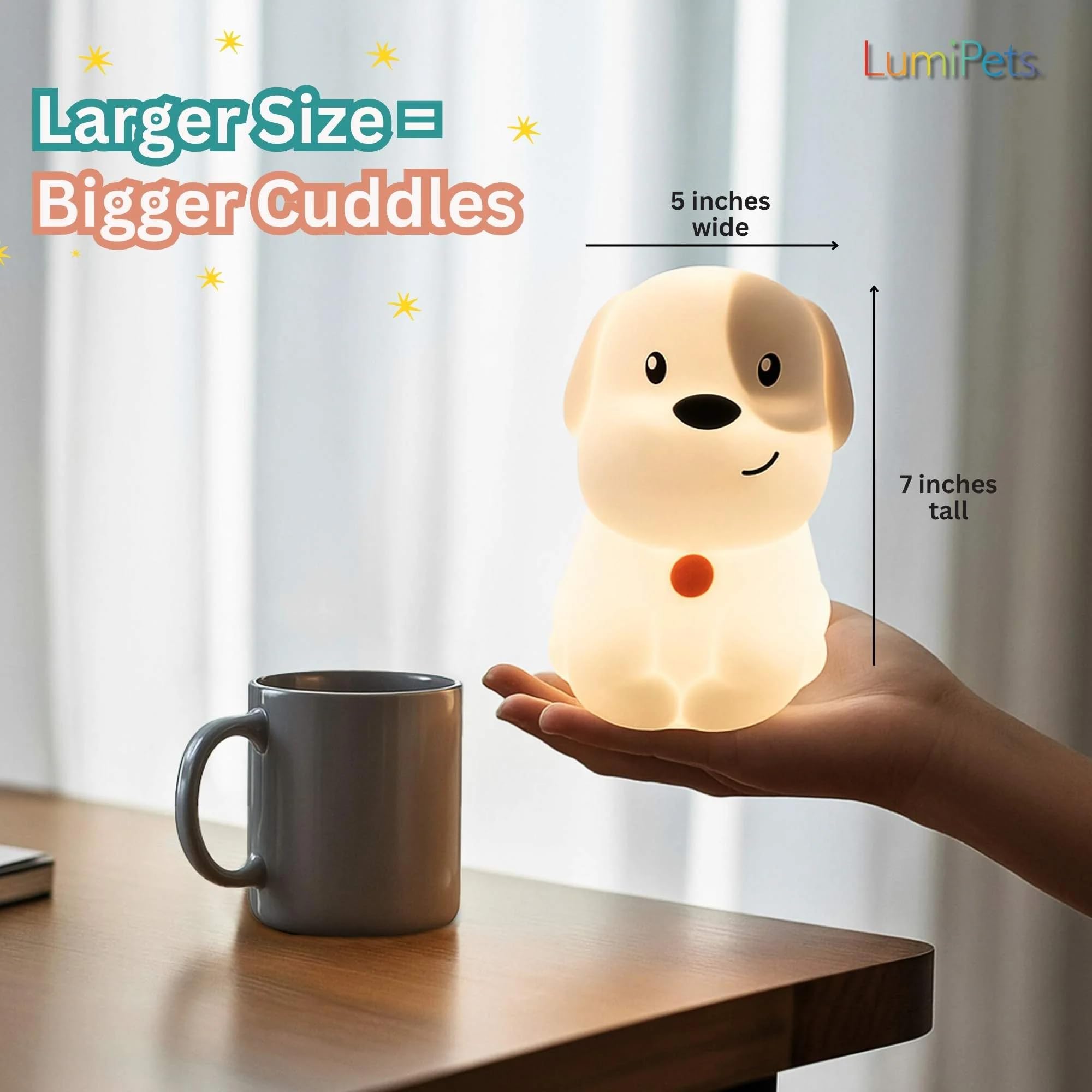 Remote control included with Lumipets night light