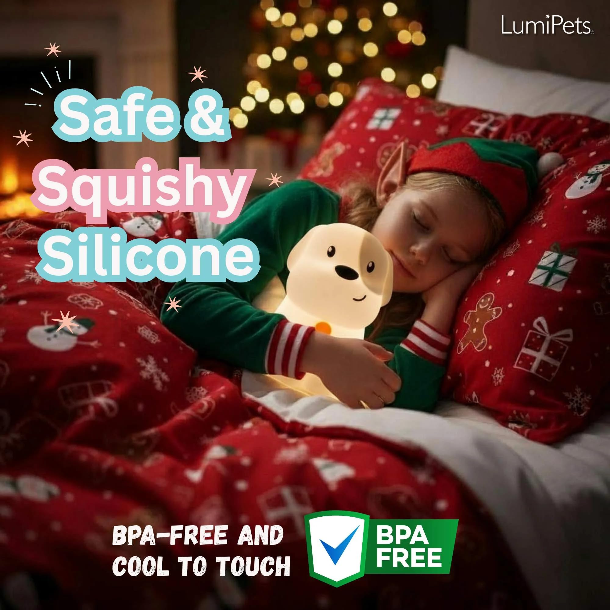 Puppy squishy silicone night light color changing LEDs
