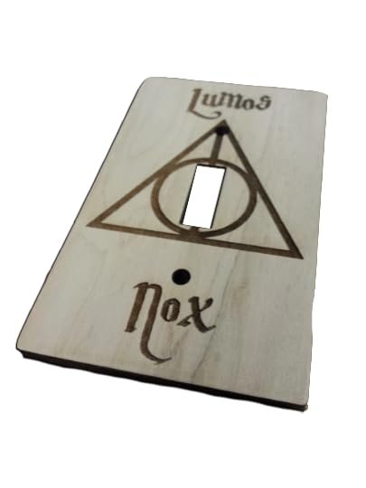 Lumos Nox Engraved Wood Light Switch Cover single maple ply