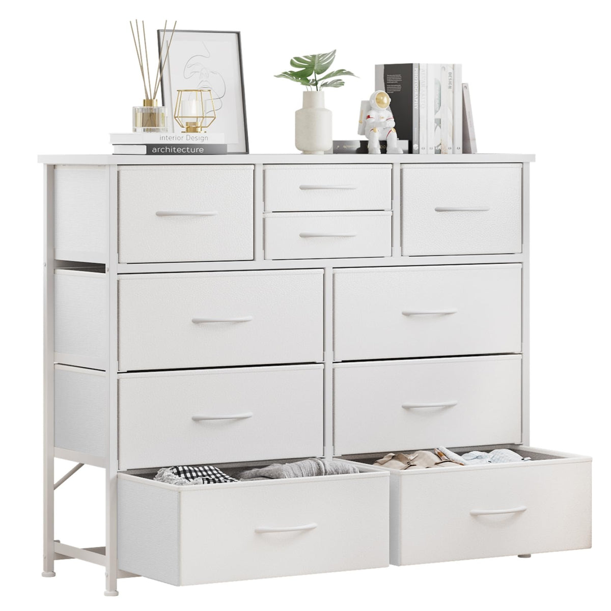 LUMTOK 10 Drawers Dresser front view white