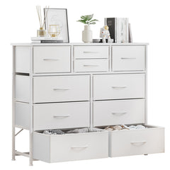 LUMTOK 10 Drawers Dresser front view white