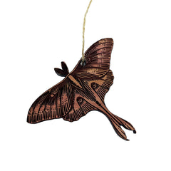 Luna Moth Cedar Ornament 1/4 inch raw cedar
